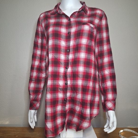 Boston Traders Tops - Boston Traders Red Flannel Button Up Size Large